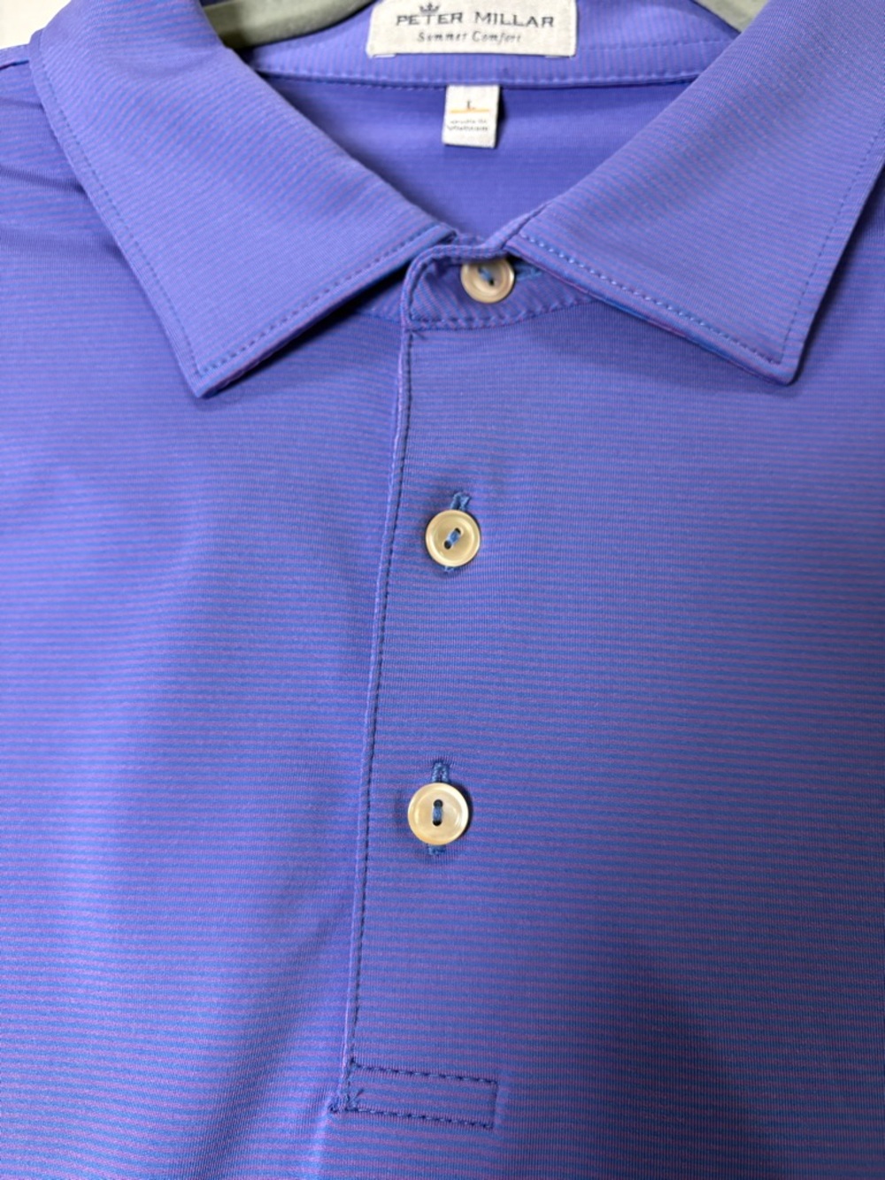 Peter Millar Men’s Summer Comfort Purple Performance Polo Golf Large - Picture 9 of 10